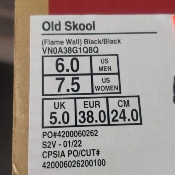 New Vans Old Skool Flame Wall Womens Sneakers Size 7.5 Biker Skater Streetwear - Picture 10 of 10